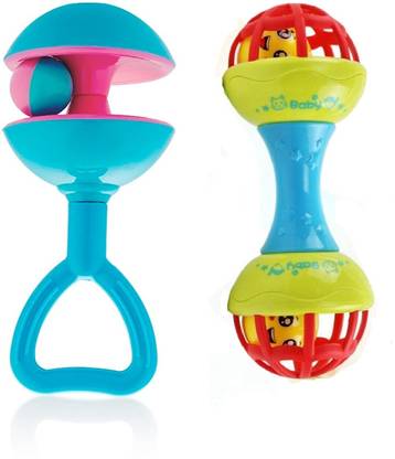 Enorme Jingle Rattle Shake and Grab Dumble Rattle Toy for Babies- Color May Vary Rattle
