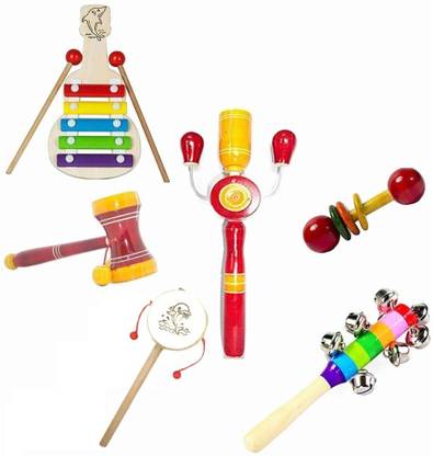 KAARPAAGAA INC simple days baby rattle wooden musical toys - set of 6 ...