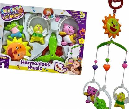 Haulsale Musical Sound Rattle Cot Rotating Cradle & Bed Jhoomer With Hanging Toys-161 Rattle