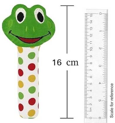 HMV Face Rattle Soft Toy with Squeeze Handle for Squeaky Sound Rattle