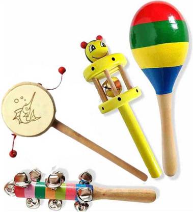 Little Mind Get Your Child's Playtime Rolling with Pack of 4 Rattles Set for Kids Rattle