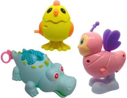 NOVOKART Cute crocodile, Hen and Bee pull and key toys for kids (Pack of 3( Rattle