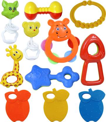 Learn With Fun Set of 8 Pcs with Various Exciting Toys for New Borns & Infants Rattle