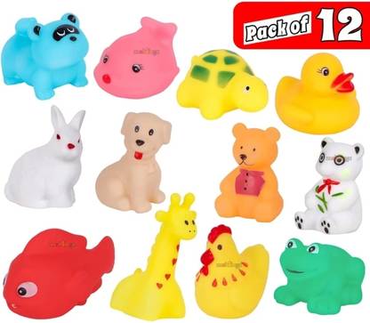 खाटूश्याम Baby bath chu chu toys 12 piss cractor multicolour रैटल