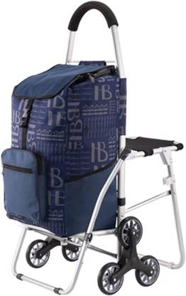 Inditradition Tri-Wheel Shopping Trolley Bag with Attached Chair,Tri-Wheel for Stairs Climbing Baby Shopping Cart Cover