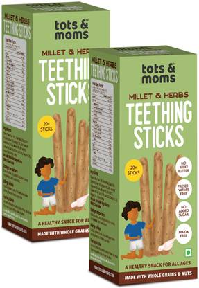 TOTS AND MOMS Teething Sticks - Millet & Herbs | Baby Finger Foods 300 g