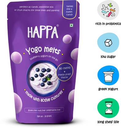 Happa Happa Blueberry Yogo Melts I Fruit & Yogurt snack for little ones Baby Snacks 20 g