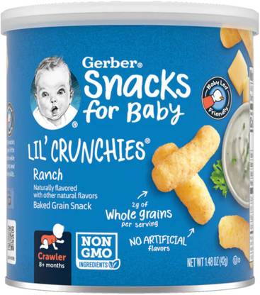 GERBER Snacks for Baby Lil Crunchies, Ranch Baby Crunchies 60 g