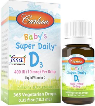 Carlson Baby's Super Daily D3 400 IU, 365 Liquid Drops Unflavored Drops