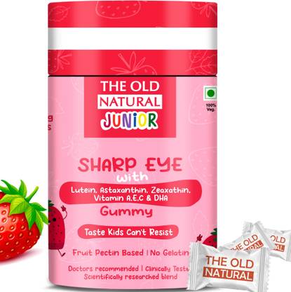 The Old Natural Sharp Eye Fruit Pectin Based gummies with lutein, astaxanthin Strawberry Flavored Gummies