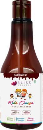 Bliss Welness Kids Omega 369 DHA EPA ALA Multivitamins ACDE Chocolate Syrup Supplement Chocolate Flavored Syrup