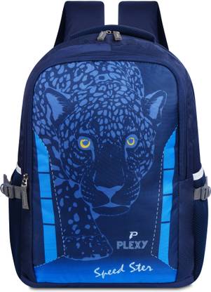 PLEXY DARE TO FIGHT LEOPARD (BLUE) Waterproof School Bag
