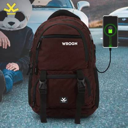 WROGN ASPHER Unisex With USB port and Rain cover 40 L Laptop Backpack