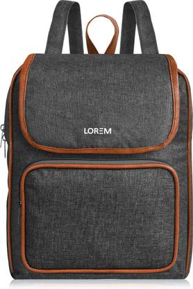 LOREM Small 6.19L Linen PVC College, School BackPack For Women & Girls BP07 Waterproof Backpack