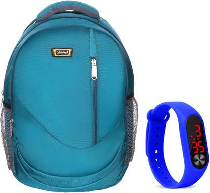 blutech Backpack 40 liters Polyester school bag for boys and Digital watch Led Waterproof School Bag