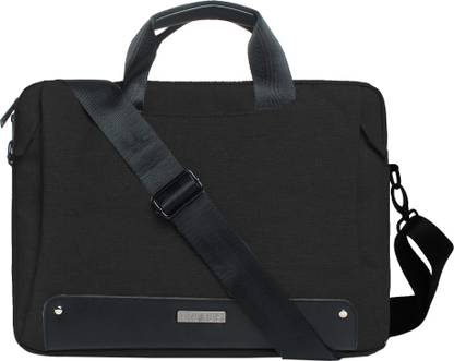Probus 14 Inch Multi Pocket Slim Laptop Bag With Shoulder Strap - Black Messenger Bag