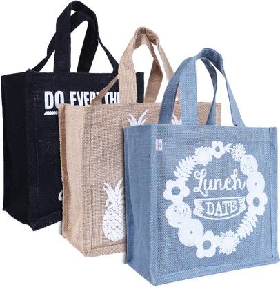 Heart Home Lunch Bag|Tiffin Carry Hand bag with Handle,Pack of 3 (Multicolor) Lunch Bag