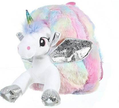 SSE UNICORN PLUSH BACKPACK SILVER Plush Bag