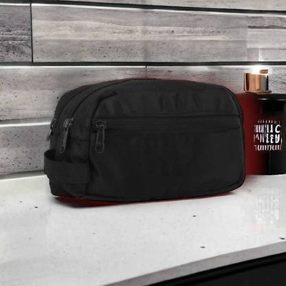 travooz Black Double Zipper Multi Purpose Utility Pouch for Men & Women Small Travel Bag Multipurpose Bag