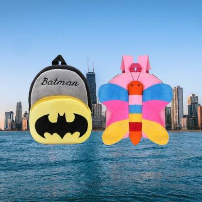 SHIWORLD 96B Kids School Lunch Bag Batman & Butterfly Combo Lunch Bag