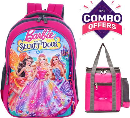 Myron Barbie 1st/2nd/3rd/4th & 5th Class School Bag + Lunch Bag Combo for Girls Waterproof School Bag