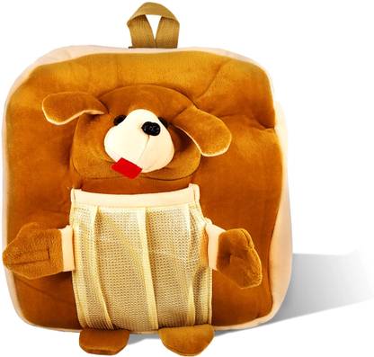 Adhvik Soft D-1602 Brown Color Cartoon Character with Front Pocket Lightweight Kids School Bag