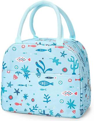 Kardiff lunch Bag Lunch Box Portable and Reusable (Sky Blue Fish) Waterproof Lunch Bag
