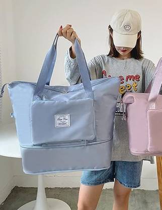 Remang JyotiClc Foldable Travel Duffel Bag, Large Capacity Folding Travel Bag Small Waterproof Shoulder Bag