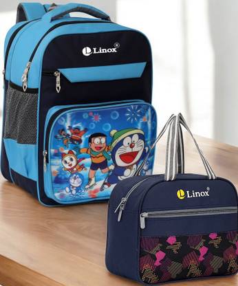 LINOX doraemon School bag with Lunch bag Waterproof School Bag