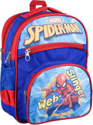DISNEY Marvel Web Slinger Spider-Man 4 Compartment Kids School Bags|Backpack|Royal Blue वाटरप्रूफ