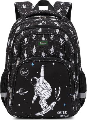 Frantic Printed Kids School Bag for Daily Use(RR_Black_Astro_Skating_25_1M) Waterproof Backpack
