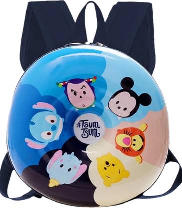 GOCART 10 Inch Hard Shell Polyester Round Shaped Pre- School Bag For Kids Backpack