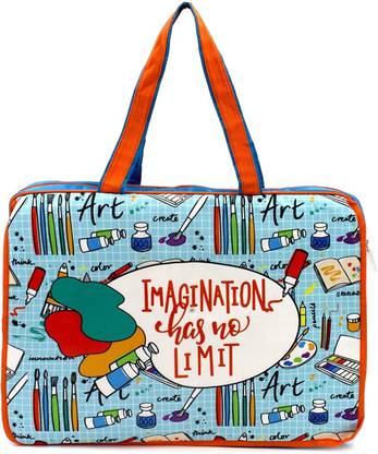 Echo Boomers Exclusive Blue Art Super A3 Size Drawing / Activity Bags with Multiple Pockets Waterproof Messenger Bag