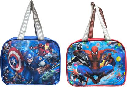 Le Corpus Best Quality 3D Avengers and Spiderman School Office Picnic Unisex Tiffin bag Waterproof Lunch Bag