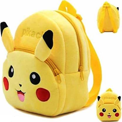 Zexsazone soft push velvet fabric pikachu kids School bag for age 2 to 5 year Plush Bag