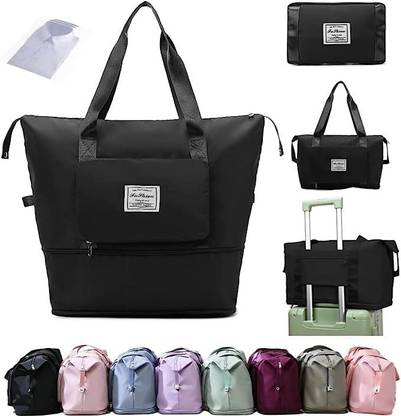 Raahi Enterprise Foldable Travel Duffle Bags (Black) Waterproof Multipurpose Bag
