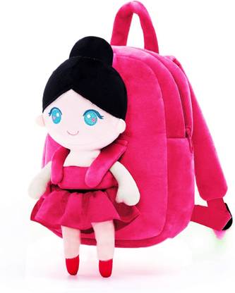 Frantic Soft Fabric Rani Ballerina Kids Velvet Bags for School Plush Bag