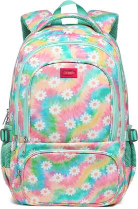 Frantic Polyester Stylish Printed Kids School Bag for Daily Use Waterproof Backpack