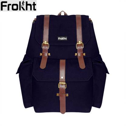 frokht ® Backpack Canvas Blue Casual with Laptop Compartment Multipurpose Bag