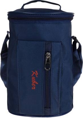 KUBER INDUSTRIES Canvas waterproof Adjustable Strap Lunch Bag with One Small Zip Pocket|Blue Lunch Bag