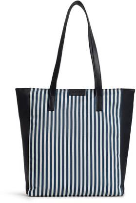Fastrack Navy Nautical Stripes College Edit Solid Tote Bag Multipurpose Bag