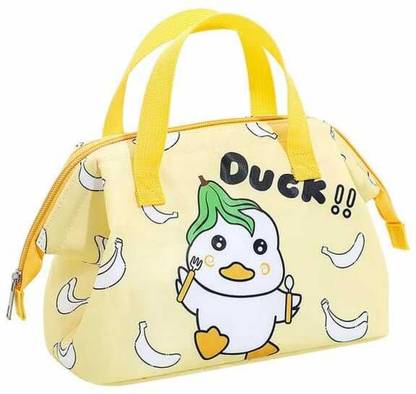 AAHANSHOPPE SUPER CUTE DUCK PRINTED ALUMINIUM FOIL SINGLE ZIPPER LUNCH BAG KEEPS FOOD WARM Waterproof Lunch Bag