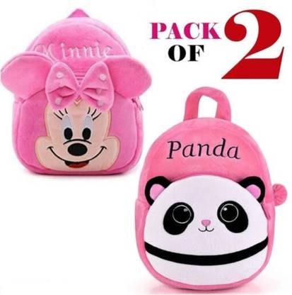SRV Minnie Mouse & Panda Bag for Kids Pack of 2 School Bag