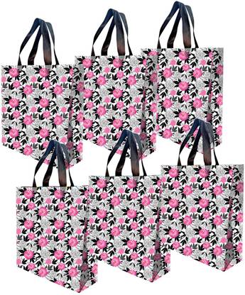 NISH CRAFT Printed Shopping Bag PVC fabric 4 Waterproof Multipurpose Bag
