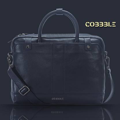 Cobbble Leather Laptop Bag Waterproof Shoulder Bag
