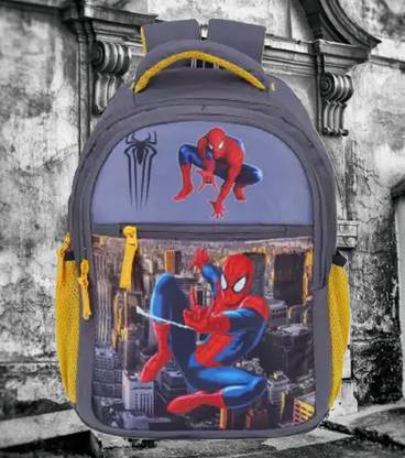 FLEXCY Latest Printed Spiderman School bag (LKG/UKG/1st/2nd Clas) High Quality Waterproof School Bag