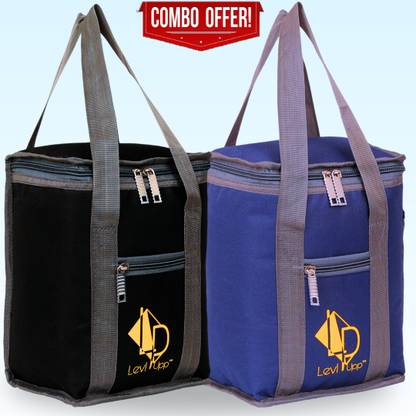 Levl Upp Combo Offer Lunch Box Carry Bag Tiffin Carry for School Picnic Office Waterproof Lunch Bag
