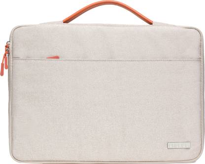 Probus 13.3 Inch Slim Canvas Laptop Bag With Shockproof Inner Padding - Beige Laptop Sleeve/Cover