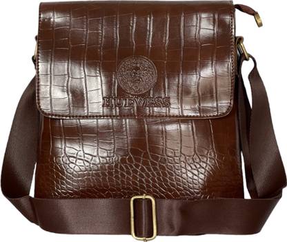 HUEVESS Crocodile Leather Side Bag Sling Bag