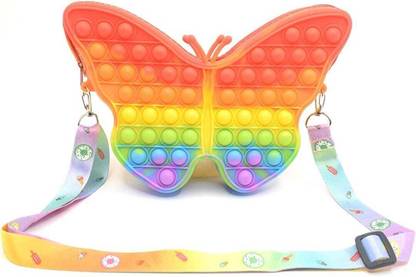 Poohan CUTE BUTTERFLY SHAPE POPIT CROSSBODY SLING COIN BAG Waterproof Shoulder Bag